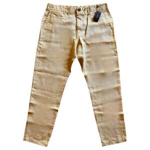 rag & bone Men's NWT 100% Linen Beck Chino Pants - Khaki - 34 x 30"